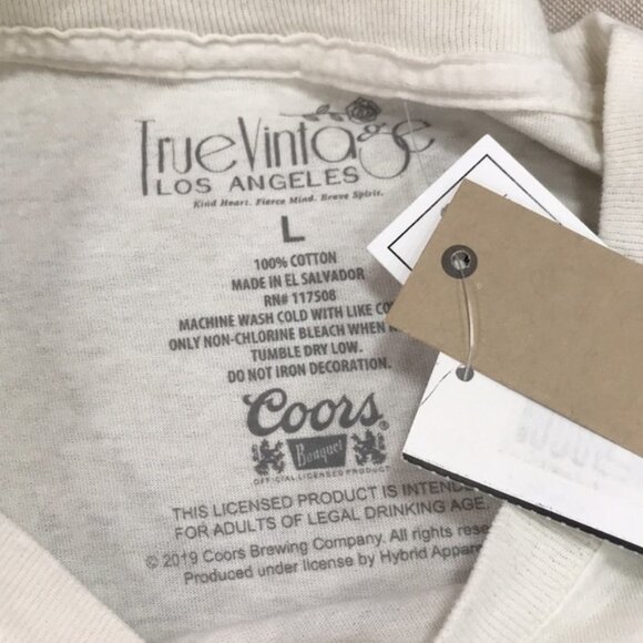 🎁 True Vintage Coors Graphic-Print Cotton T-Shirt - Picture 3 of 7